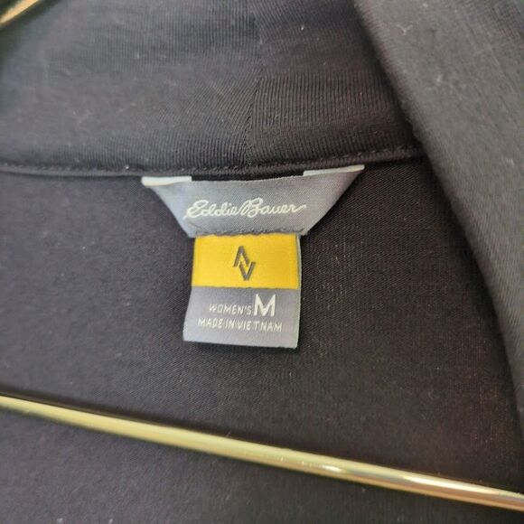 Eddie Bauer Black Women's M Medium Open Layering Cardigan High Low - Picture 2 of 5